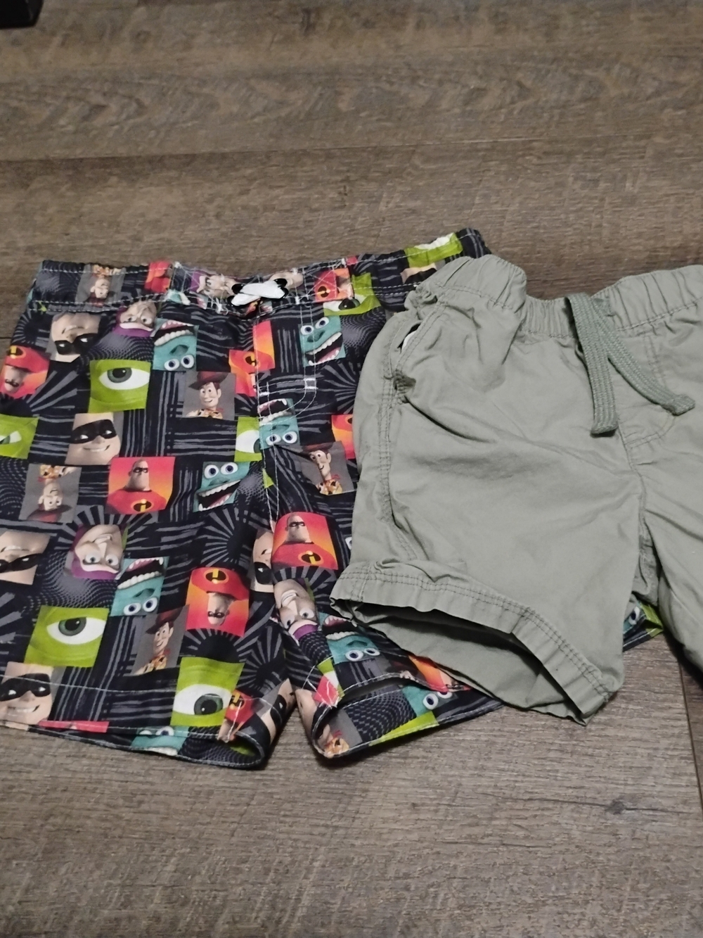 Kids' Multicolor Character Swim Trunks and Sage Shorts Set 3/4 T